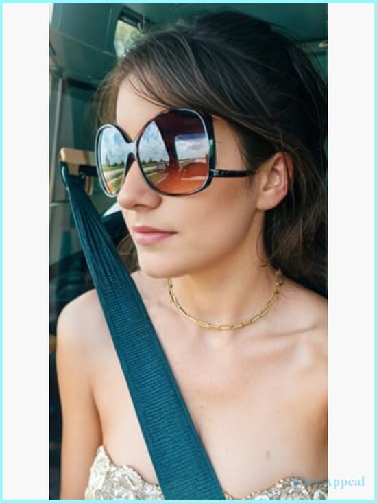 Oversized Cat Eye Sunglasses with UV Protection, Gift Box